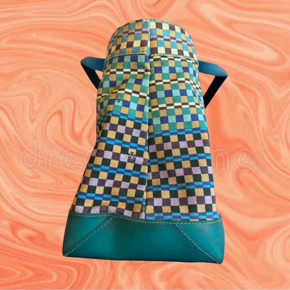 EUC TORY BURCH Teal Blue Color Block
Canvas Tote - Picture 8 of 10